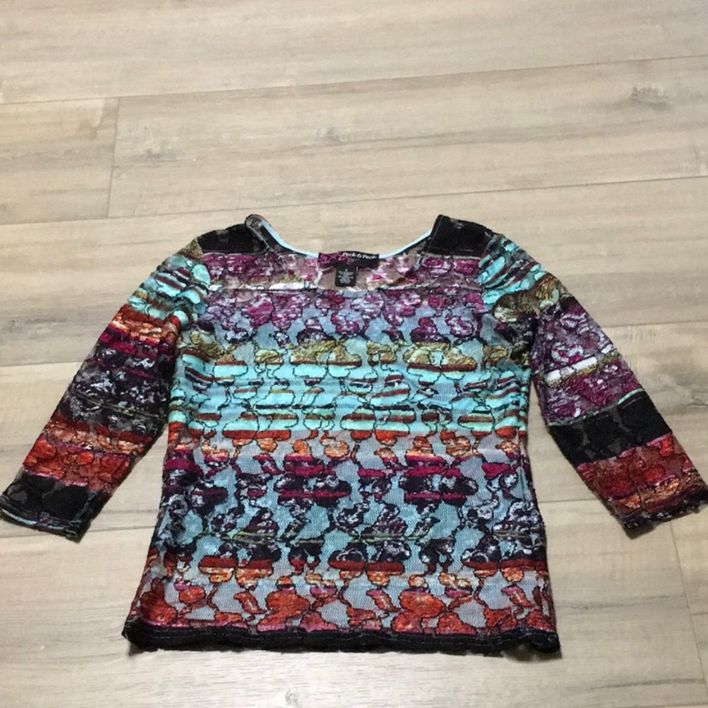 Peck & Peck 3/4 Sleeve Top Size S